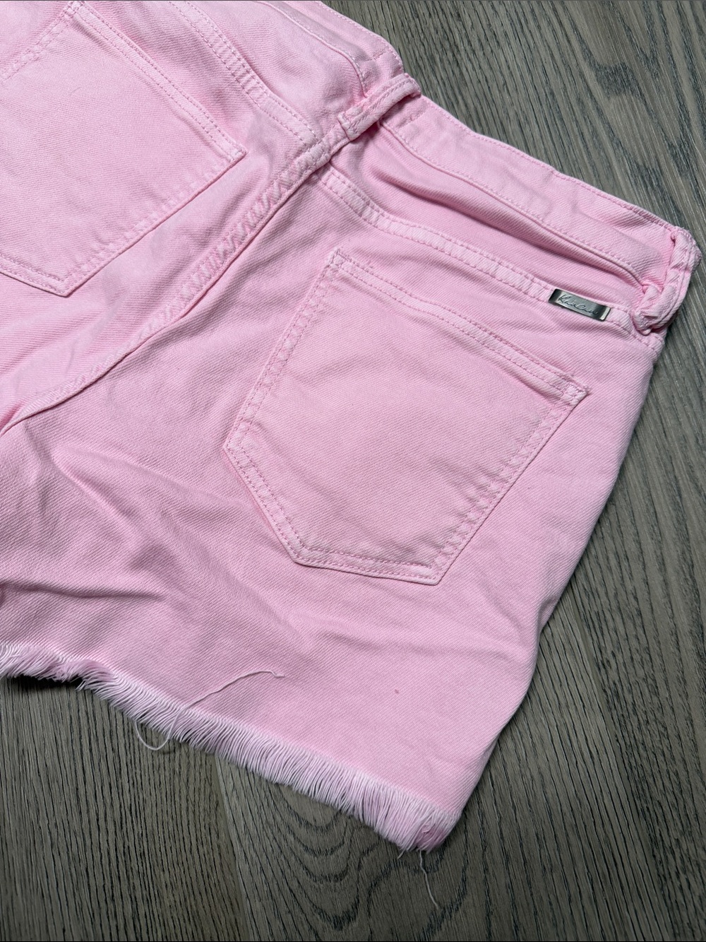 KanCan Light Pink Frayed Hem Denim Shorts - Picture 10 of 12